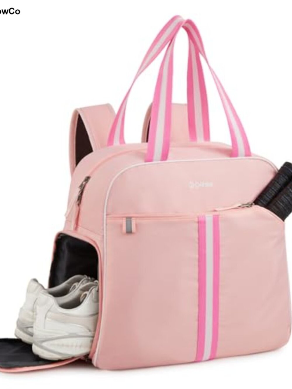 Pickleball Tote Bag with Shoe Compartment, Fits 2 Paddles, Nylon, Waterproof